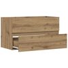 vidaXL Wastafelkast 90x38,5x45 cm bewerkt hout artisanaal eikenkleur