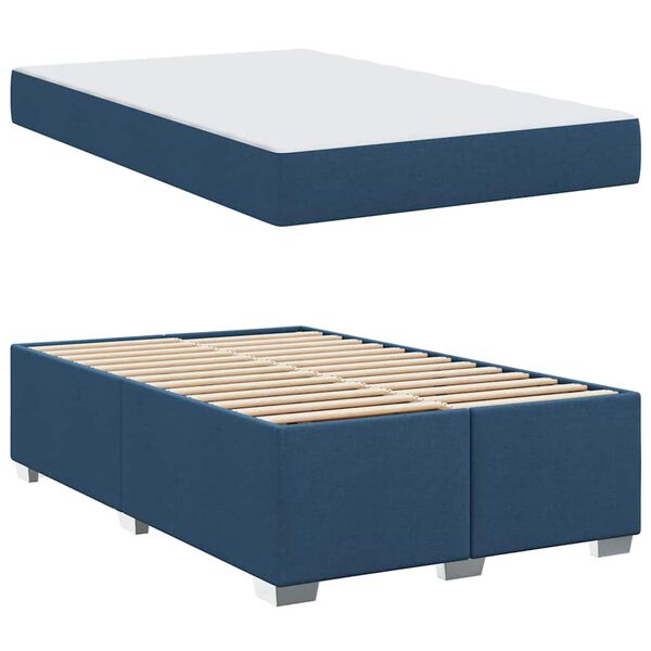 vidaXL Bedframe met matras Blauw 120 x 190 cm Stof