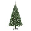 vidaXL Kunstkerstboom Groen 210 cm PVC en Staal en Kunststof