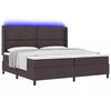 vidaXL LED Box Spring Bed met matras Donkerbruin 200 x 200 cm Stof