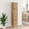 vidaXL Highboard Artisan Eiken 34,5 x 34 x 180 cm Bewerkt hout