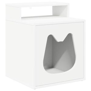 vidaXL Kattenhuis Wit 42,5 x 40 x 53,5 cm Bewerkt hout