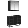 vidaXL Badkamermeubelset 2 st Zwart Eiken 80 x 33 x 60 cm Bewerkt hout