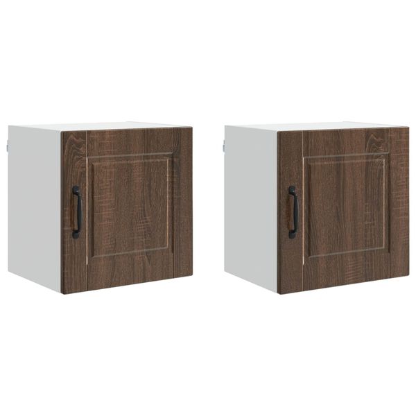 vidaXL Keukenkast 2 pcs Bruin Eiken 40 x 31 x 40 cm Bewerkt hout
