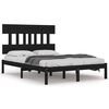 vidaXL Bedframe massief hout zwart 150x200 cm