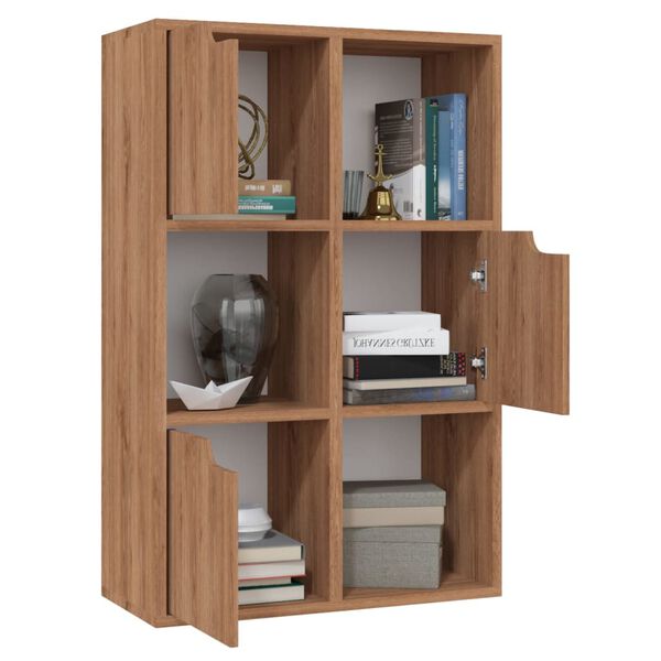 vidaXL Boekenkast 60x27,5x88 cm bewerkt hout bruineiken