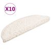 vidaXL Trapmatten 10 st 56x17x3 cm Wit Halfrond
