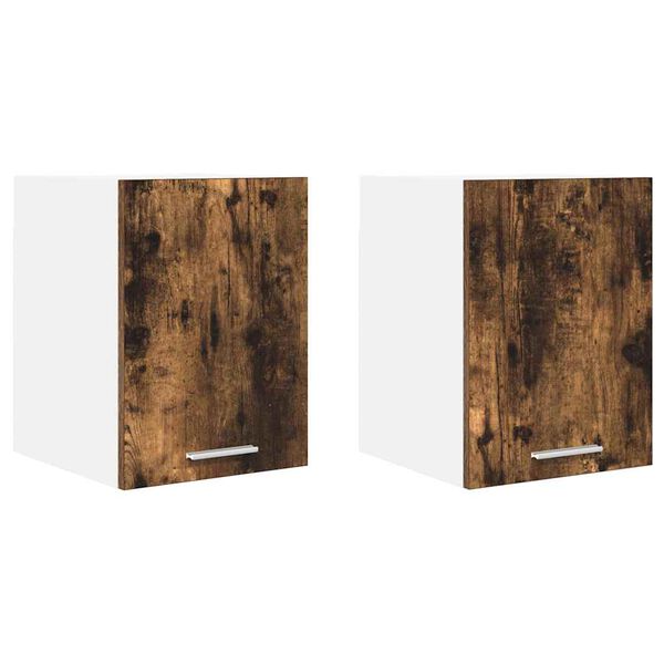vidaXL Hangkast 2 pcs Oude Hout en Wit 30 x 31 x 40 cm Bewerkt hout