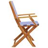 vidaXL Tuinstoelen 6 st inklapbaar stof en massief hout blauw en wit