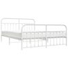 vidaXL Bedframe met hoofd- en voeteneinde metaal wit 180x200 cm