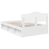 vidaXL Bedframe met hoofdeinde Wit 135 x 190 cm Massief grenenhout
