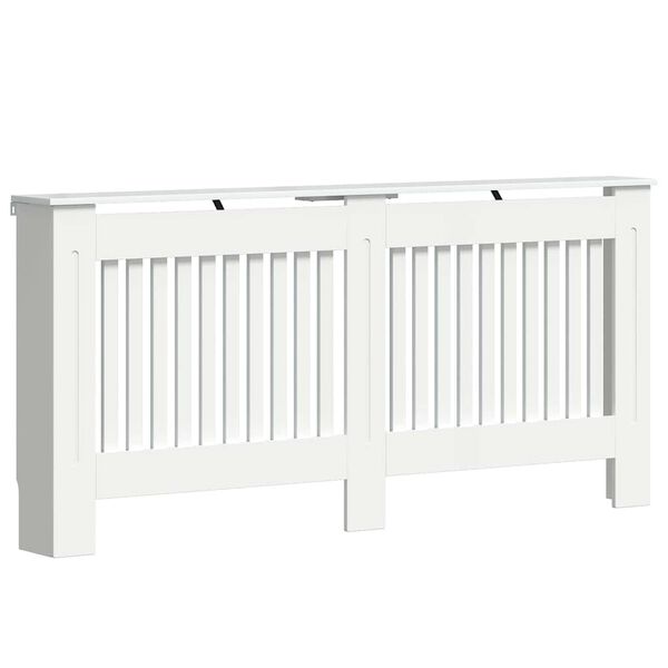 vidaXL Radiatorafdekking Hoogglans wit 172 x 19 x 81,5 cm Bewerkt hout