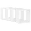 vidaXL Wandschappen kubus 4 st 30x15x30 cm hoogglans wit