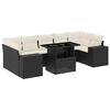 vidaXL 8-delige Loungeset met kussens poly rattan zwart