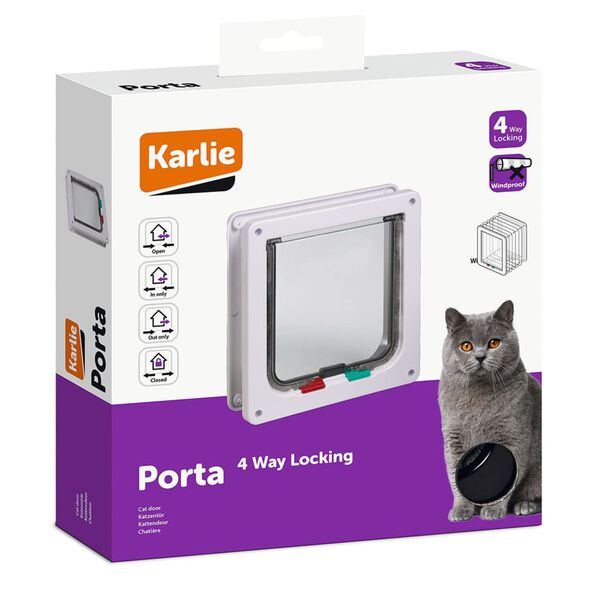 Karlie Kattenluik met 4 standen Porta 23,5x5x25,2 cm bruin