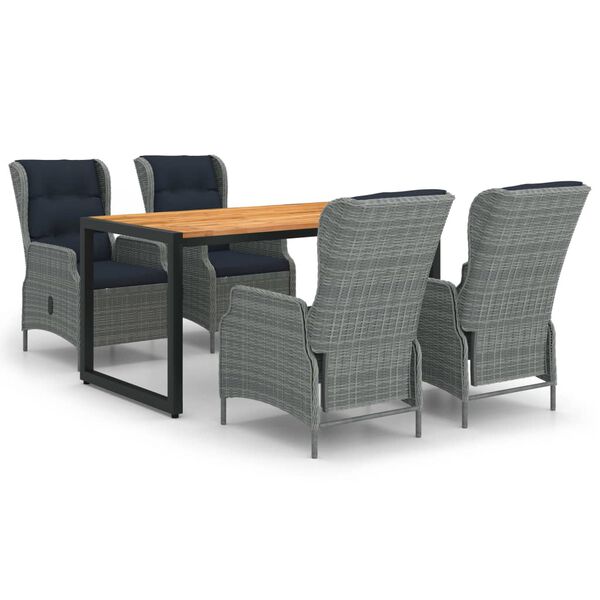 vidaXL 5-delige Tuinset lichtgrijs