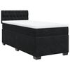 vidaXL Boxspring met matras fluweel zwart 80x200 cm