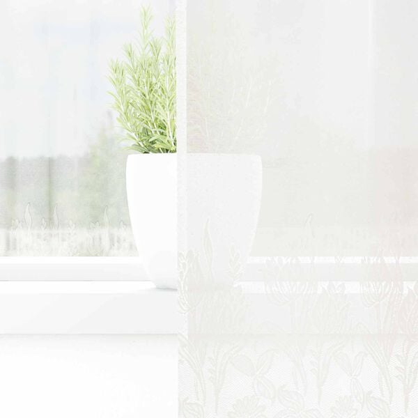 vidaXL Kantgordijn met gordijnen Bloemen Wit 160 x 300 cm Polyester