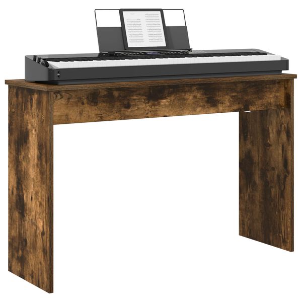 vidaXL Keyboardstand Gerookt eiken 100 x 32 x 64 cm Bewerkt hout