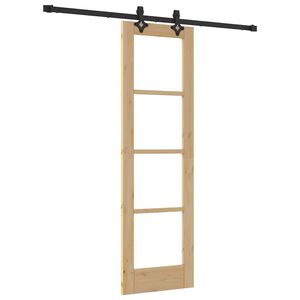 vidaXL Schuifdeur ORKDAL 61 x 198,5 cm Massief grenenhout en glas