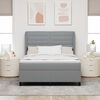 vidaXL Boxspring bed met matras Lichtgrijs 140 x 190 cm Stof