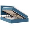 vidaXL Opslag bed met matras Donkerblauw 140 x 200 cm Fluweel