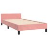 vidaXL Bedframe met hoofdeinde fluweel roze 100x200 cm