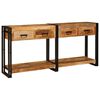 vidaXL Wandtafels 2 st Bruin 161 x 33 x 75 cm Massief Mango Hout