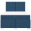vidaXL Boxspring met matras stof blauw 140x200 cm