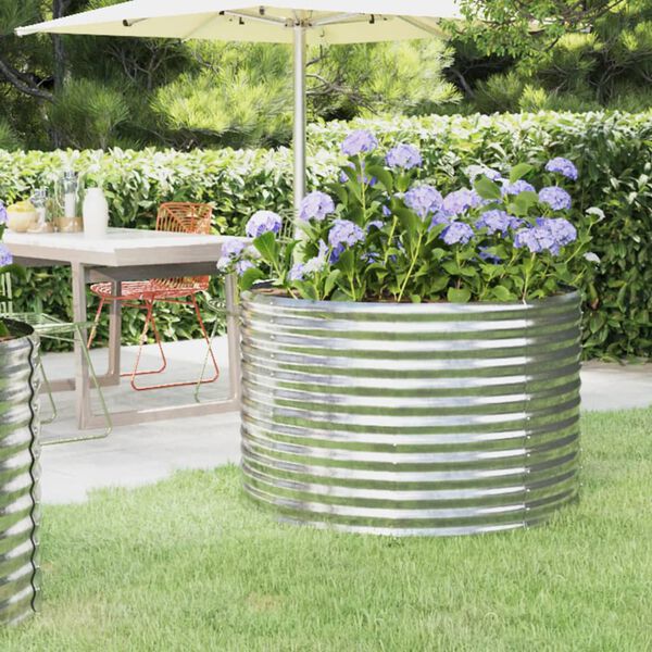 vidaXL Plantenbak 100x100x68 cm gegalvaniseerd staal zilverkleurig