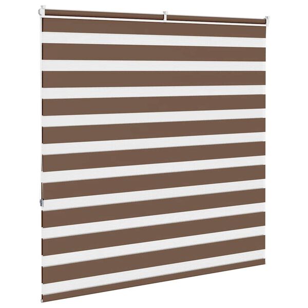 vidaXL Zebra rolgordijn 140x150 cm stofbreedte 135,9cm polyester bruin