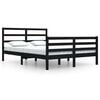 vidaXL Bedframe massief grenenhout zwart 160x200 cm