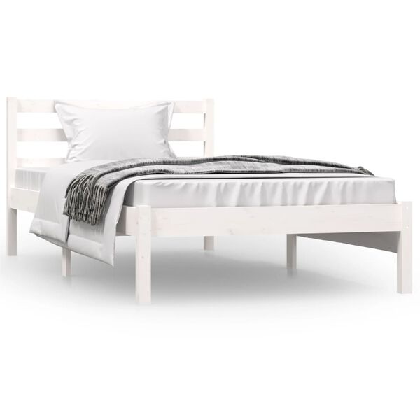 vidaXL Bedframe massief grenenhout wit 90x190 cm