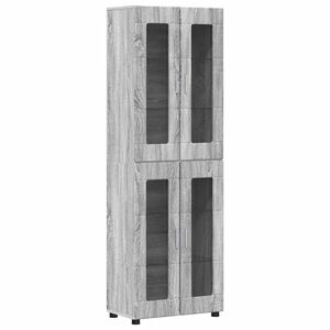 vidaXL Hoge kast FLORIN 60 x 35 x 182 cm Grijs Sonoma Bewerkt hout