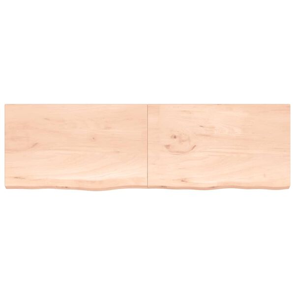 vidaXL Wandschap 200x60x(2-4) cm onbehandeld massief eikenhout