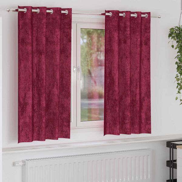 vidaXL Velvet Gordijnen 2 pcs Wijnrood 175 x 140 cm Fluweel