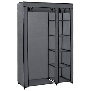 vidaXL Kledingkast opvouwbaar 110x45x175 cm stof grijs