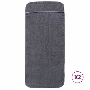 vidaXL Strandhanddoeken 2 st 400 g/m&sup2; 75x200 cm stof antracietkleurig