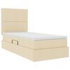 vidaXL Opbergbed met LED met matras Cr&egrave;me 90 x 190 cm Polyester