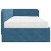 vidaXL Hoekbedframe met matras Blauw 90 x 200 cm Fluweel