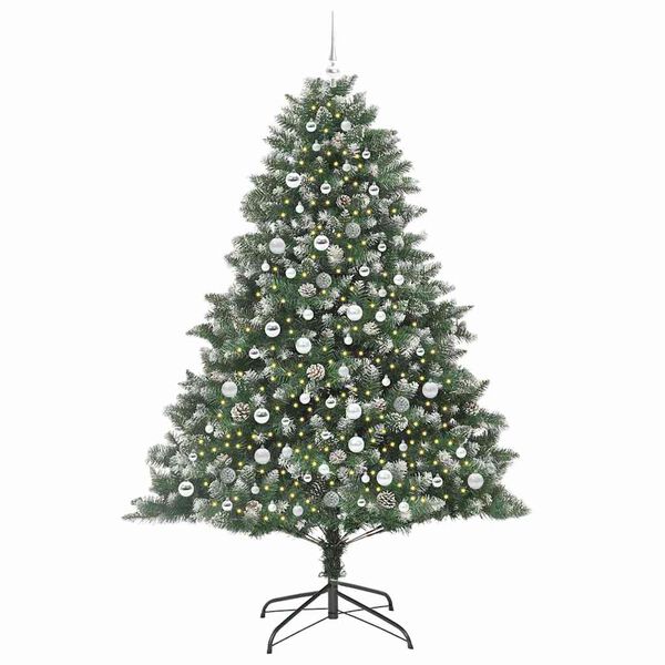 vidaXL Kunstkerstboom met 300 LED Groen 210 cm PVC en Plastic en Staal