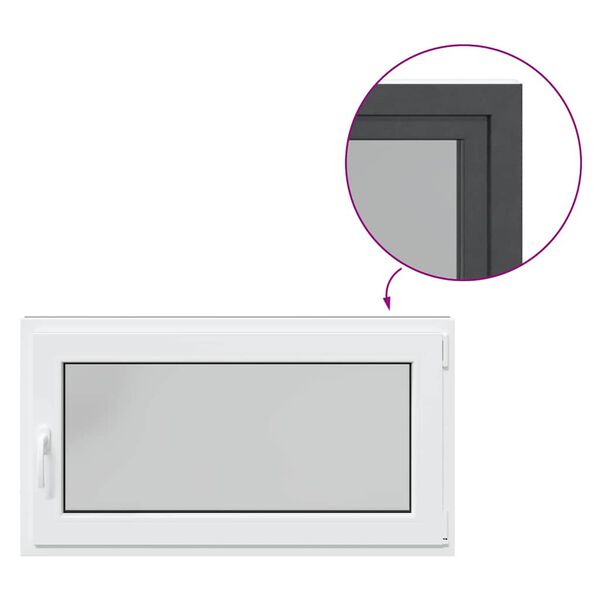 vidaXL Kelderraam "RISOR" 110x70 cm draai-kiep DIN rechts antraciet