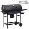 vidaXL Vaten Grill met Wielen en Planken 3 pcs 115 x 85 x 95 cm Metaal