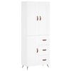vidaXL Hoge kast 69,5x34x180 cm bewerkt hout wit