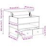 vidaXL Salontafel 70x50x50 cm bewerkt hout en metaal gerookt eiken