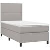 vidaXL Boxspring met matras en LED stof lichtgrijs 90x190 cm