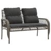vidaXL 4-delige Loungeset met kussens poly rattan grijs