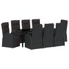 vidaXL Tuin eettafelset 9 st Zwart poly rattan