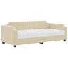 vidaXL Slaapbank met matras 100x200 cm stof cr&egrave;mekleurig