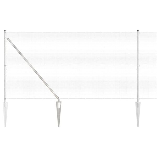 vidaXL Afrasteringspaal Zilver 25 x 1,2 m (16 x 16 mm gaas) Staal